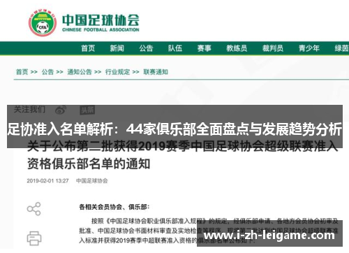 足协准入名单解析：44家俱乐部全面盘点与发展趋势分析