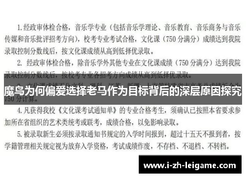 魔鸟为何偏爱选择老马作为目标背后的深层原因探究 魔鸟为何偏爱选择老马作为目标背后的深层原因探究